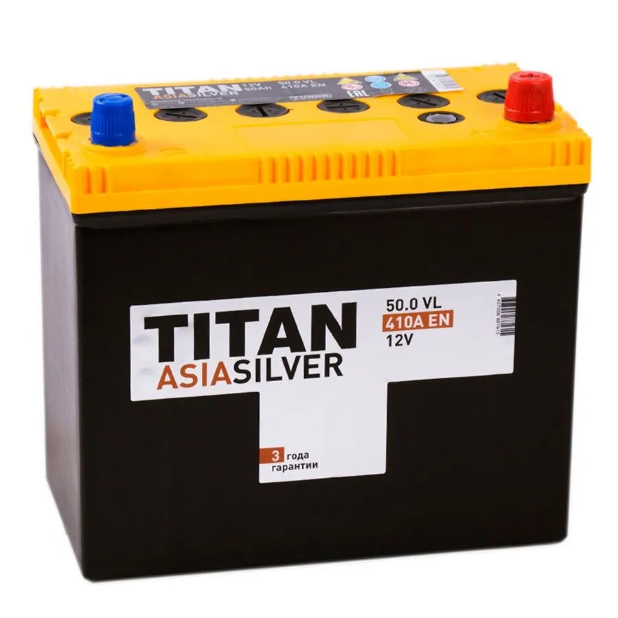 TITAN Asia 50R+ 50Ач 410А, ОП, стандартные клеммы