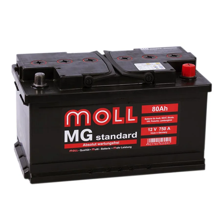 Moll MG Standard 12V-80Ah SR 80Ач 750А, ОП, стандартные клеммы