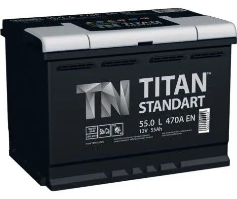 TITAN Standart 55R+ 55Ач 470А, ОП, стандартные клеммы