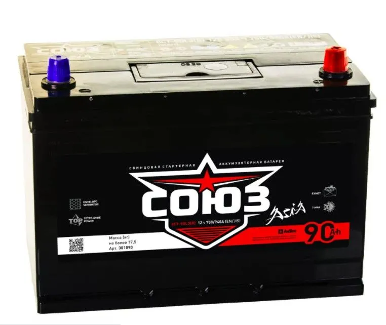Союз 105D31R 90Ач 750А, ПП, стандартные клеммы