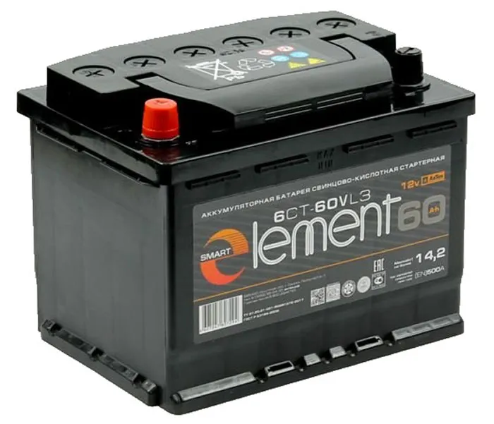 Smart Element 60Ач 500А, ПП, стандартные клеммы