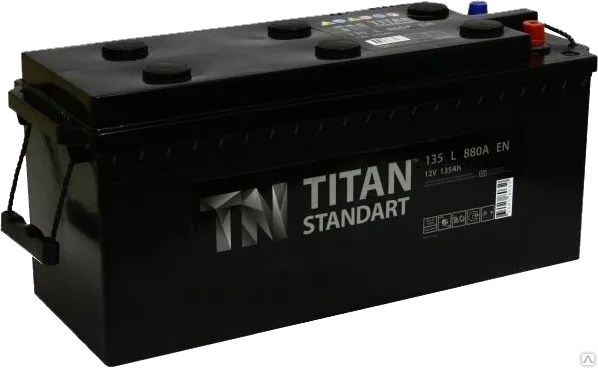 TITAN Standart 135 R+ (140) 135Ач 880А, ОП, стандартные клеммы