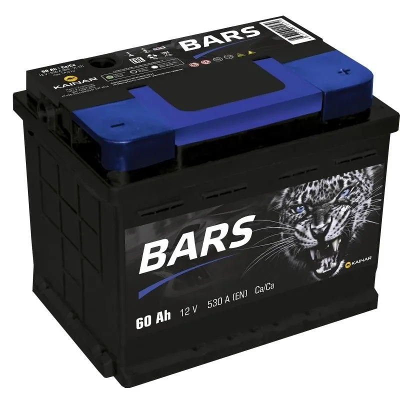 Bars 60Ач 530А, ОП, стандартные клеммы