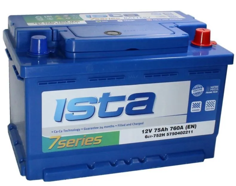 ISTA 7 Series 75Ач 760А, ОП, стандартные клеммы