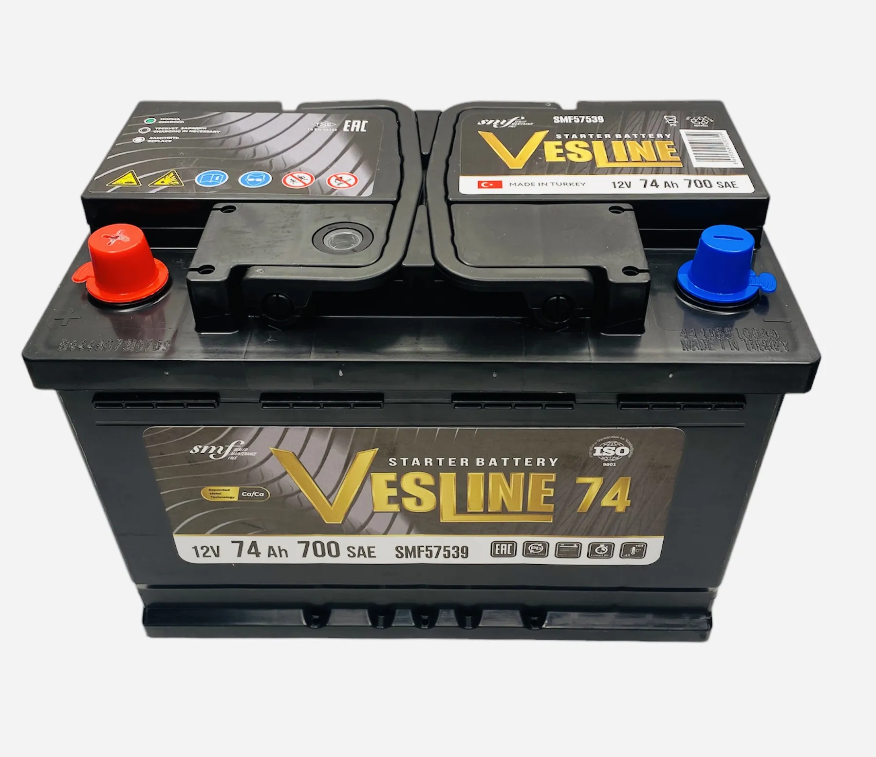 VESLINE 74Ач 670А, ПП, стандартные клеммы