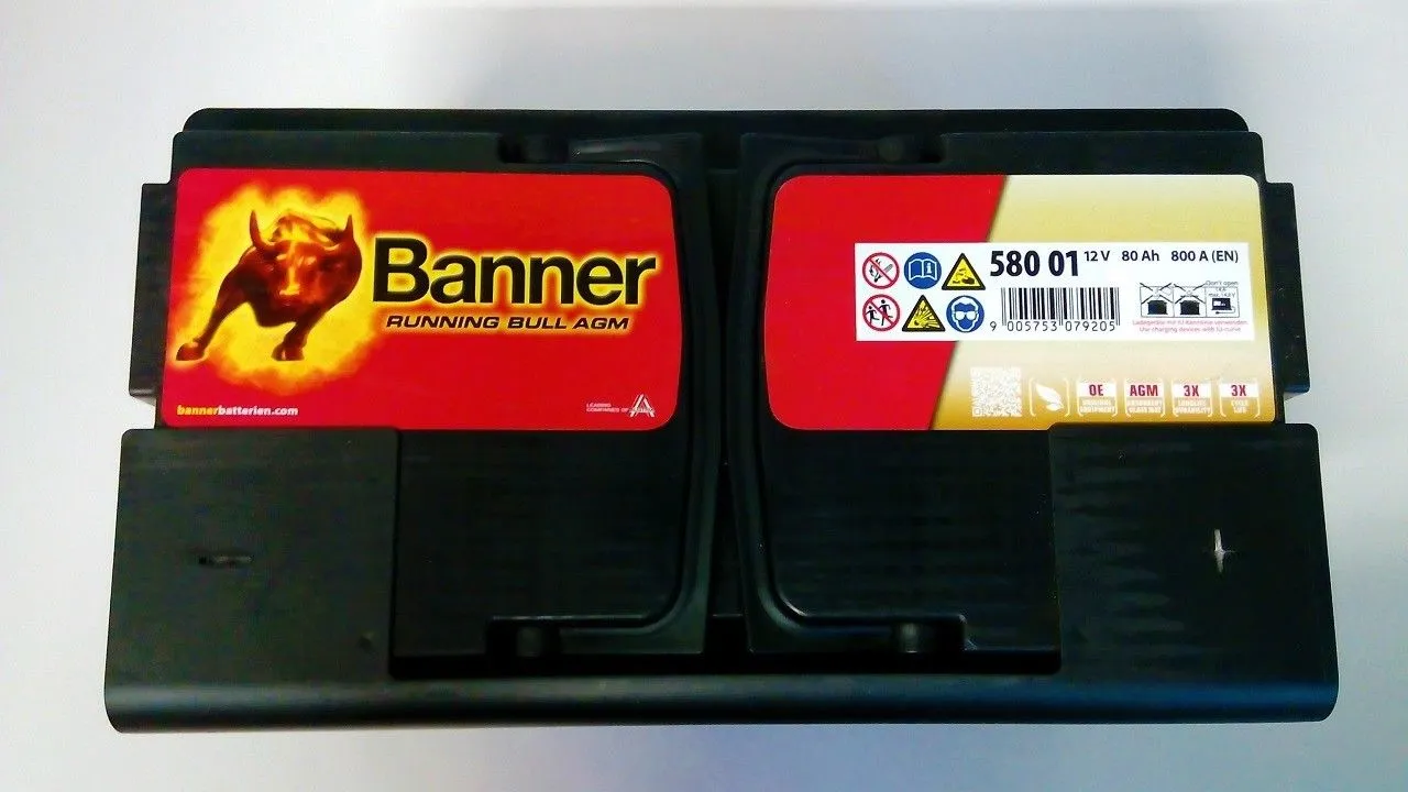 BANNER RUNNING BULL AGM 80Ач 800А, обратная полярность, стандартные клеммы