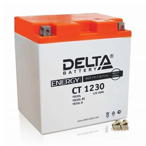 Delta CT 1230 YIX30L, YB30L-B, YIX30L-BS 30Ач 330А, ОП, клеммы под болт