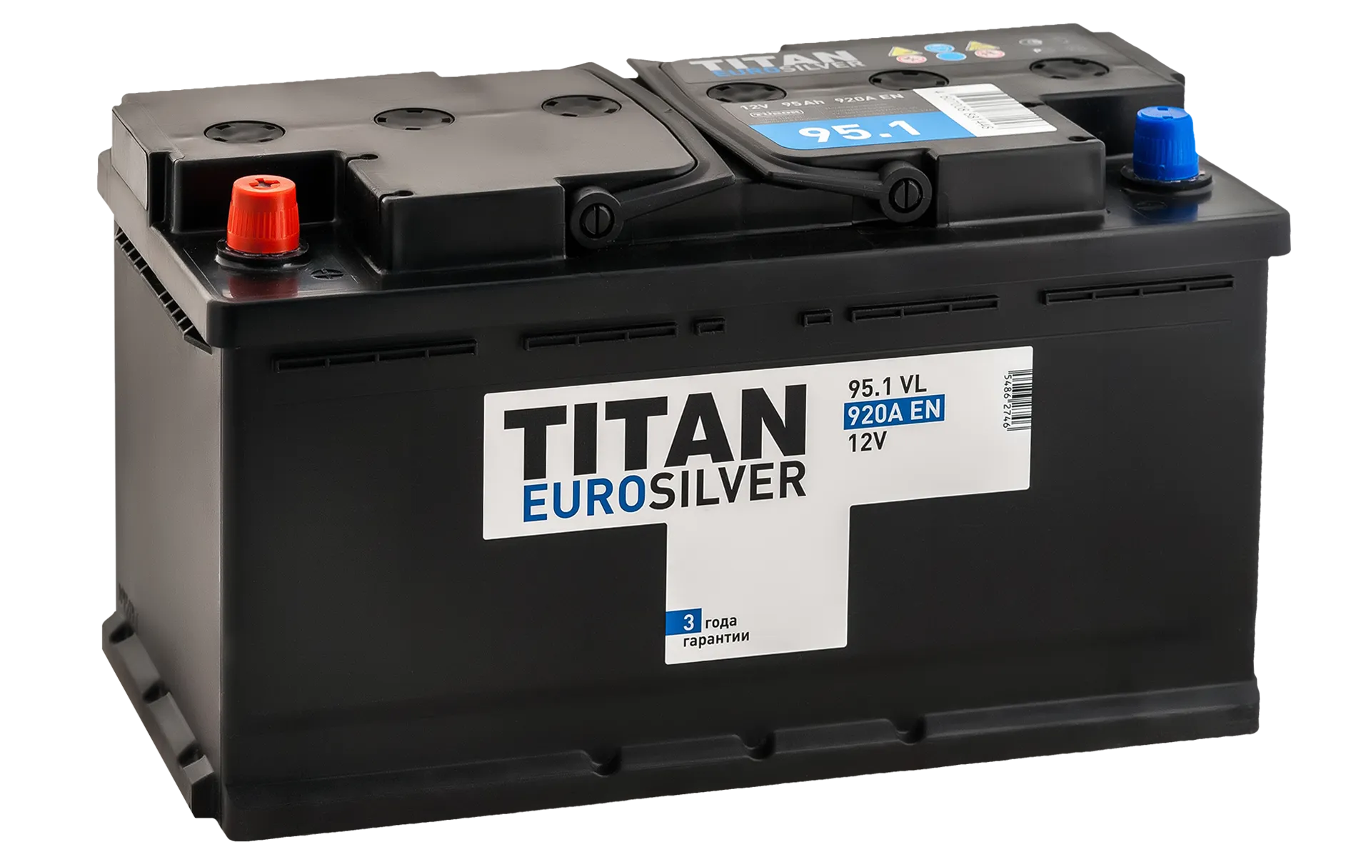 TITAN Euro 95L+ 95Ач 920А, ПП, стандартные клеммы