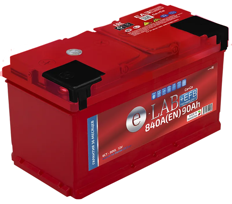 E-LAB EFB 90Ач 840А, ПП, стандартные клеммы