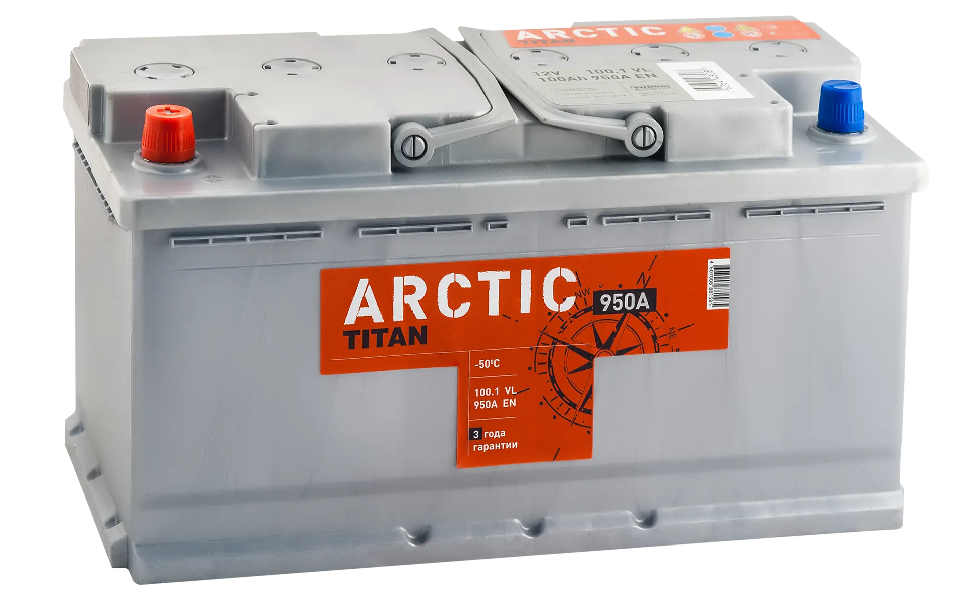 TITAN Arctic 100L+ 100Ач 950А, ПП, стандартные клеммы