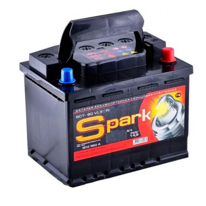 Spark 60Ач 500А, ОП, стандартные клеммы