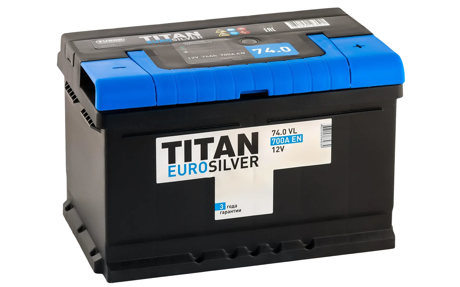 TITAN Euro 74R+ 74Ач 700А, ОП, стандартные клеммы