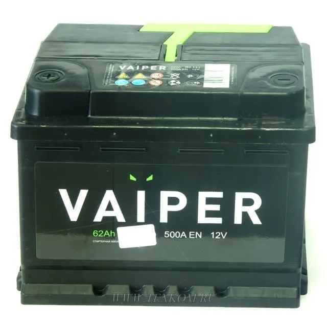Vaiper 62Ач 500А, ПП, стандартные клеммы