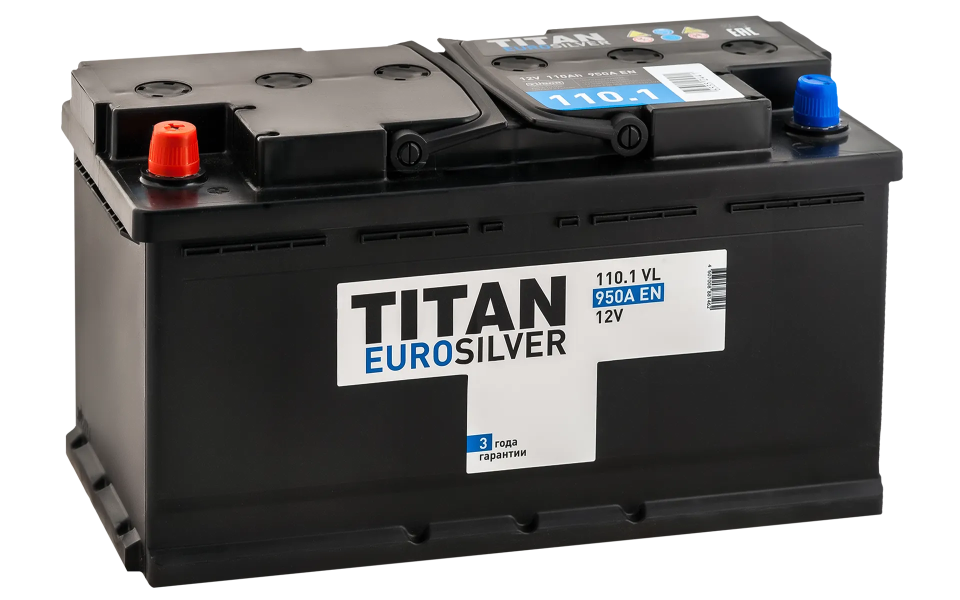 TITAN Euro 110L+ 110Ач 950А, ПП, стандартные клеммы