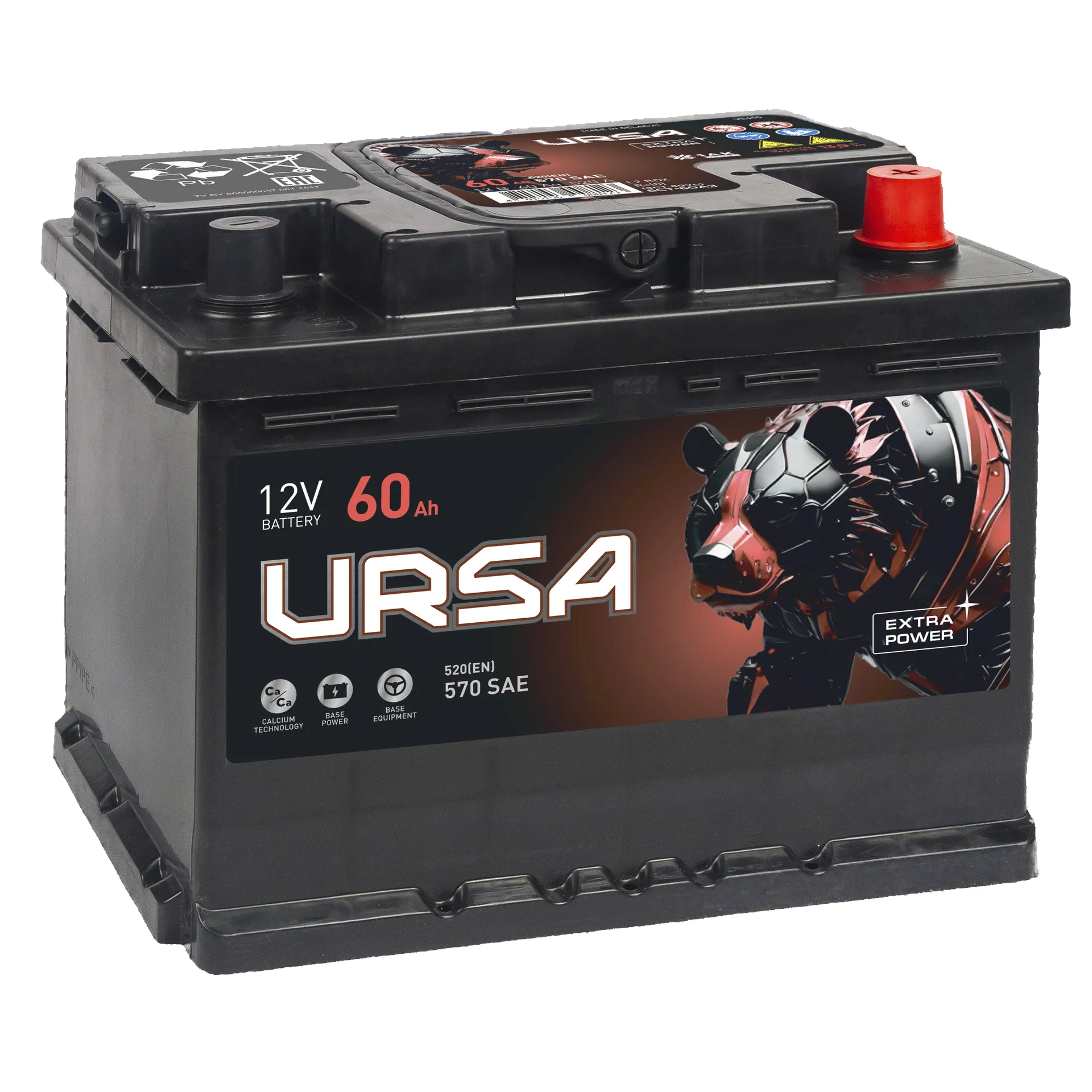 URSA Extra Power 60Ач 570А, ОП, стандартные клеммы