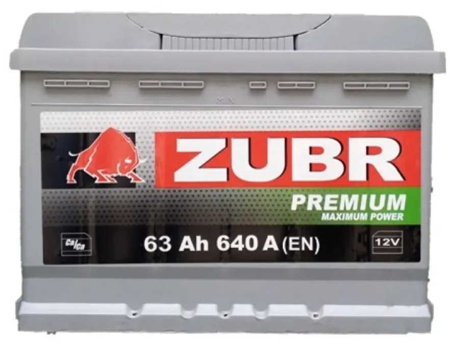 ZUBR Premium NPR 63Ач 640А, ПП, стандартные клеммы