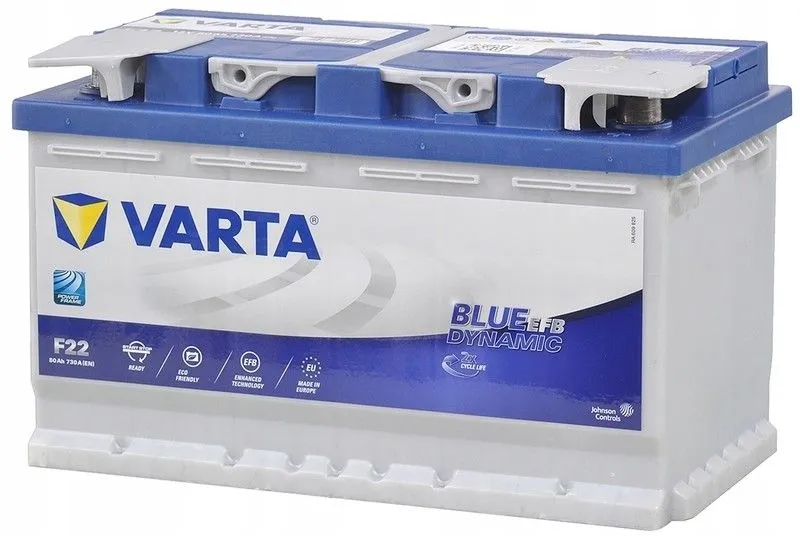 Varta Blue Dynamic EFB Star-Stop F22 80Ач 730А 580 500 073, ОП, стандартные клеммы