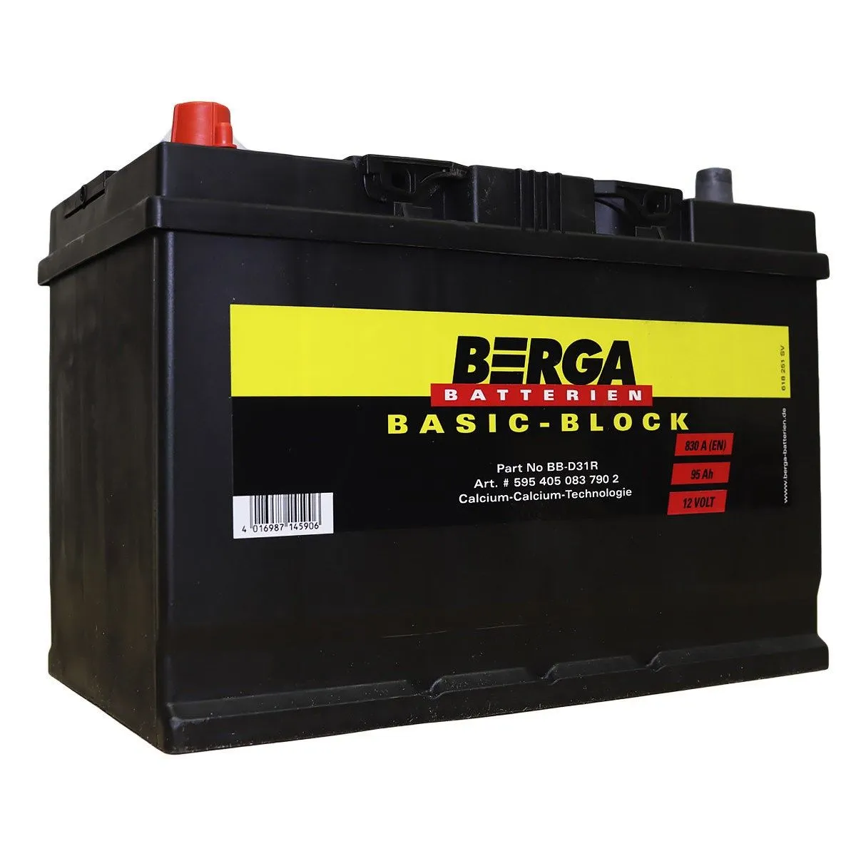 Berga BB-D31R 95Ач 830А 595 405 083, ПП, стандартные клеммы