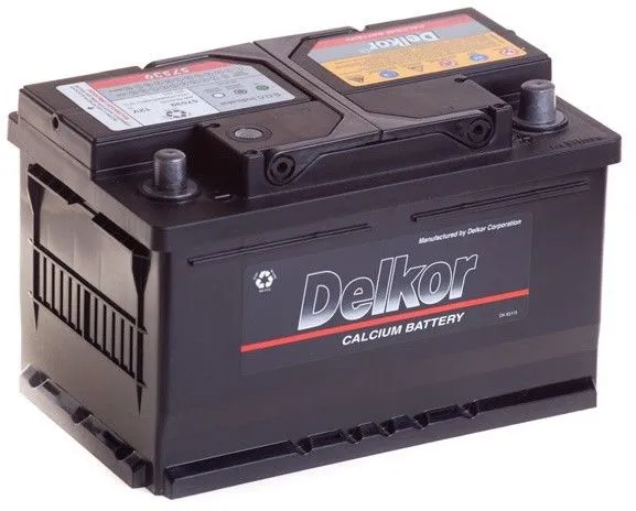 Delkor 6CT-75 (57539) низкий 75Ач 640А, ОП, стандартные клеммы
