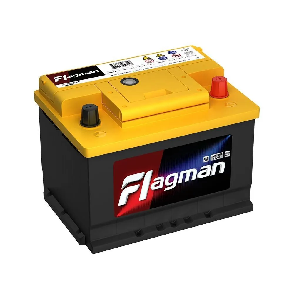 Flagman 62 56200 62Ач 620А, ОП, стандартные клеммы