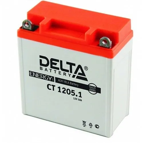 Delta CT 1205.1 YB5L-B, 12N5-3B 5Ач 45А, ОП, клеммы под болт