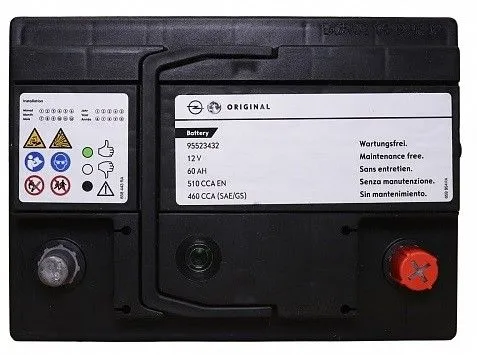 GM ORIGINAL(95523432) 60Ач 510А, обратная полярность, стандартные клеммы