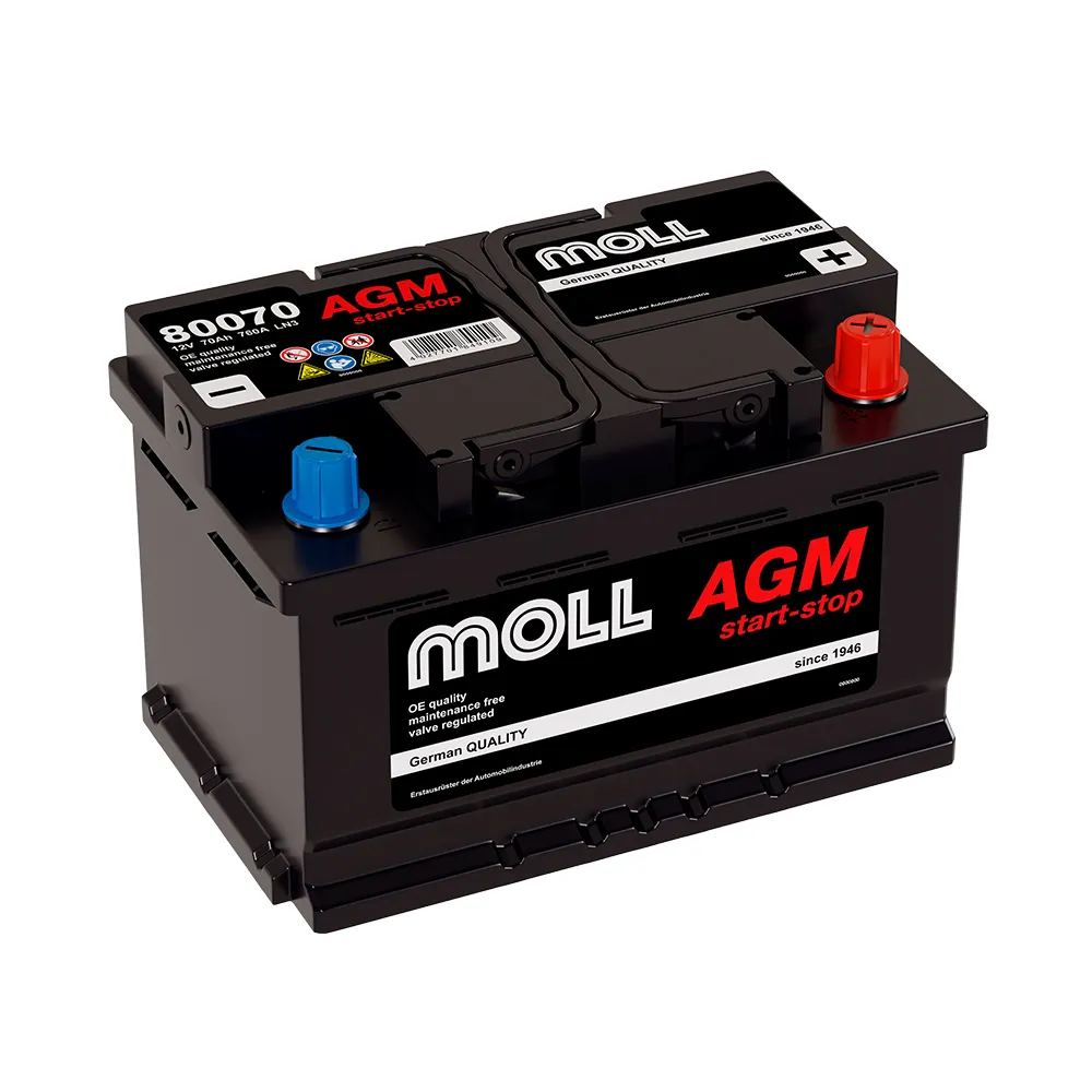 MOLL AGM 70Ач 760А (80070), ОП, стандартные клеммы