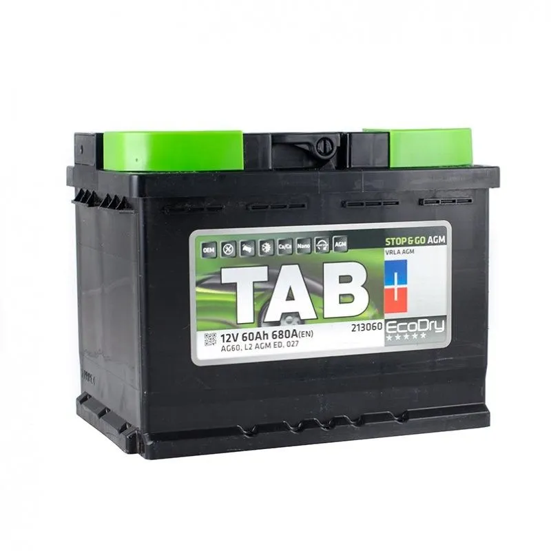 Tab AGM Stop&Go 60Ач 680А 213060, ОП, стандартные клеммы