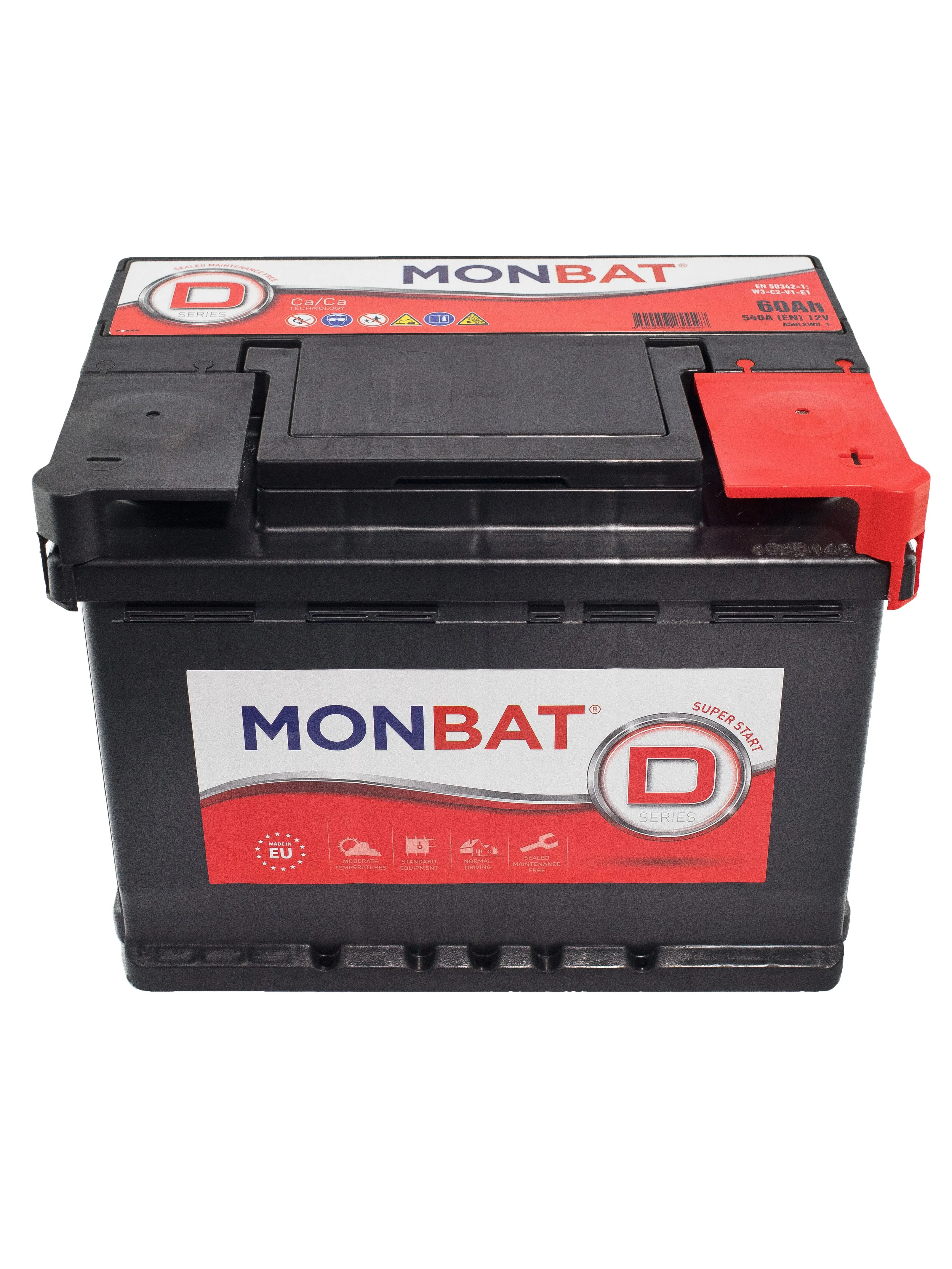 MONBAT D (KAMINA) 60Ач 540А, ОП, стандартные клеммы