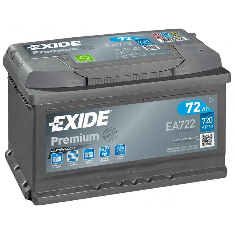 Exide EA722 72Ач 720А, ОП, стандартные клеммы