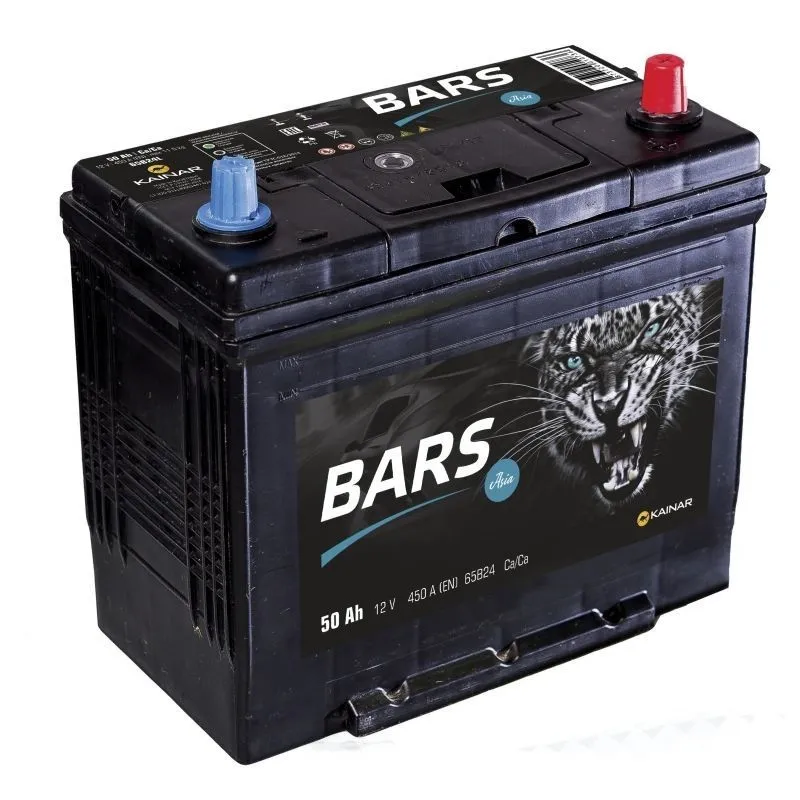 Bars Asia 65B24LS 50Ач 450А, ОП, тонкие клеммы