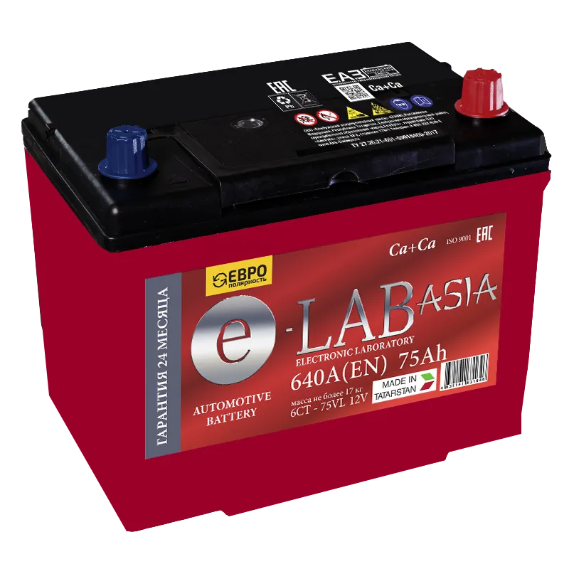 E-LAB Asia 85D26L 75Ач 640А, ОП, стандартные клеммы