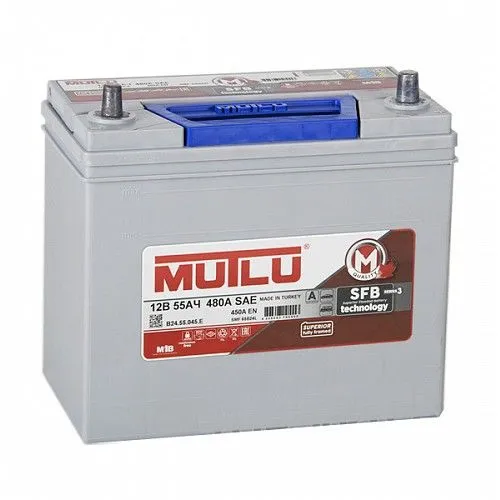 Mutlu SFB M3 6СТ-55.0 (65B24L) 55Ач 450А, ОП, тонкие клеммы