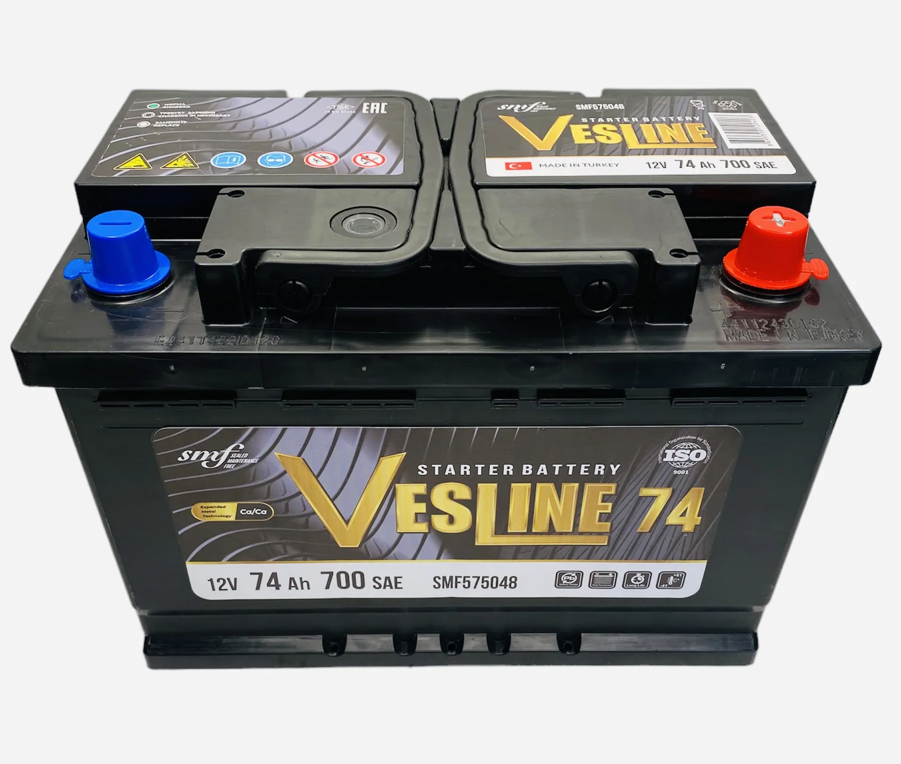 VESLINE 74Ач 670А, ОП, стандартные клеммы