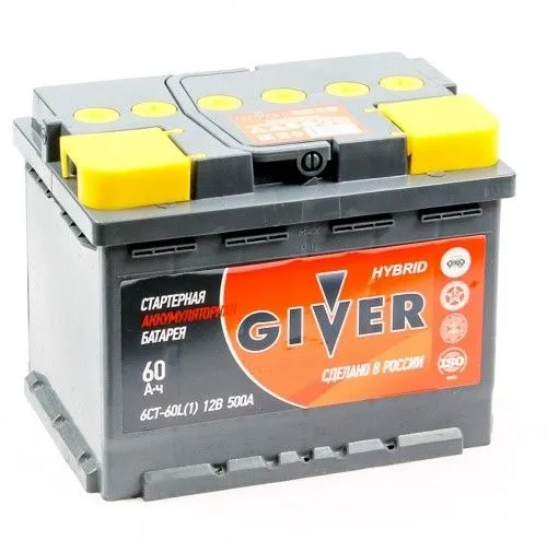 GIVER HYBRID 6СТ-60.1 60Ач 500А, ПП, стандартные клеммы