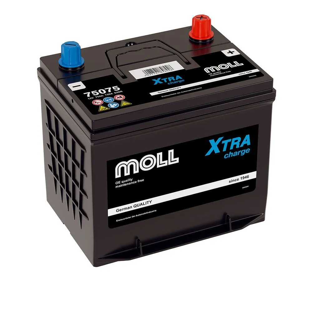 MOLL Asia X-TRA charge 75Ач 720А (75075), ПП, стандартные клеммы
