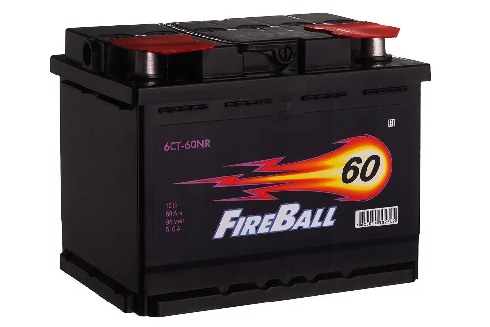 FIRE BALL 6СТ-60N 60Ач 510А, ПП, стандартные клеммы