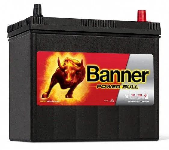 Banner Power Bull 45 23 45Ач 360А, ОП, тонкие клеммы