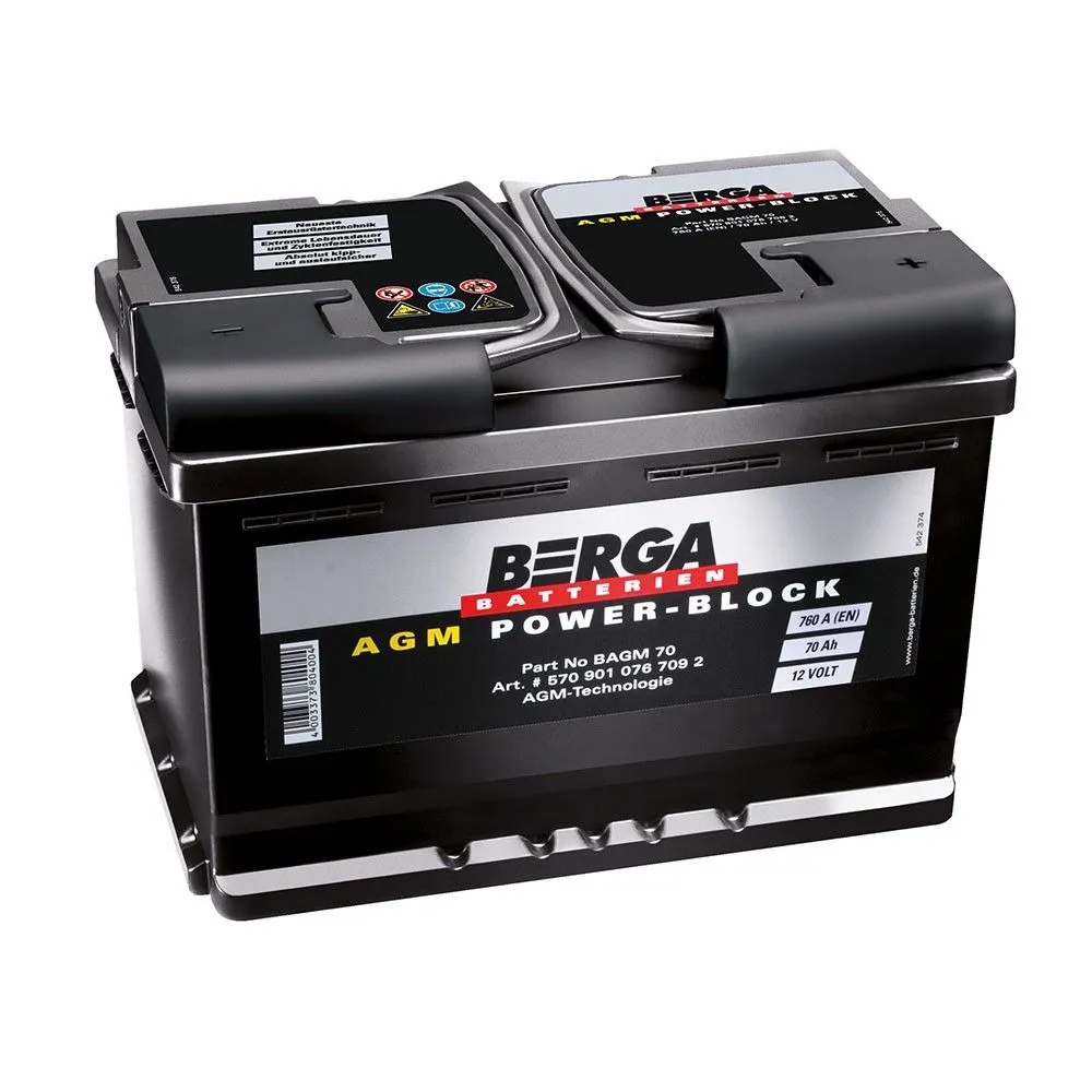 Berga PB-N10 AGM Power Block 70Ач 760А 570 901 076, ОП, стандартные клеммы