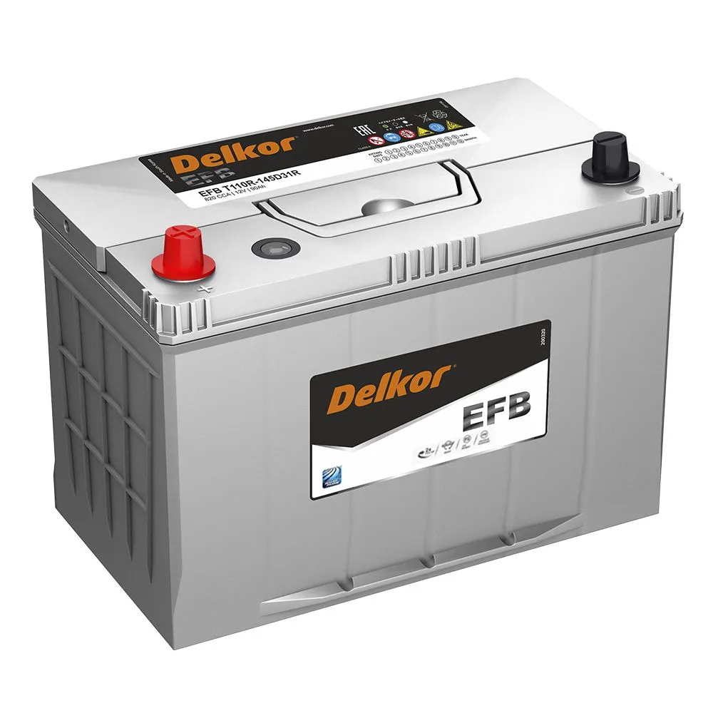 Delkor EFB 145D31R 90Ач 820А, ПП, стандартные клеммы