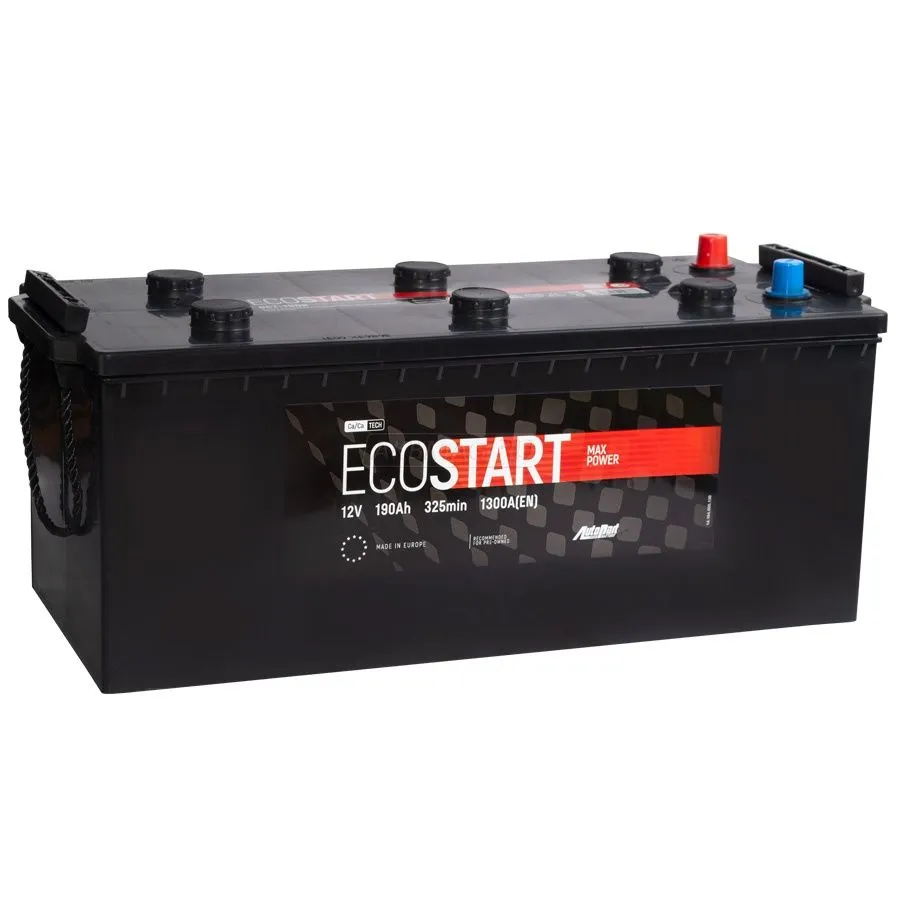 Ecostart 6CT-190 N 190Ач 1300А, ПП, стандартные клеммы