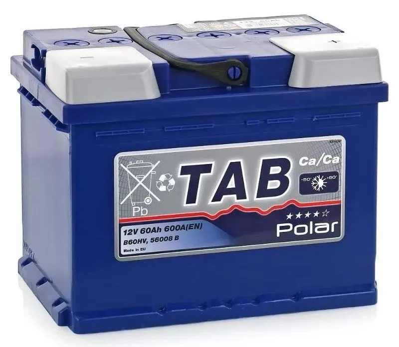 Tab Polar Blue 60Ач 600А 121060 56008 B, ОП, стандартные клеммы