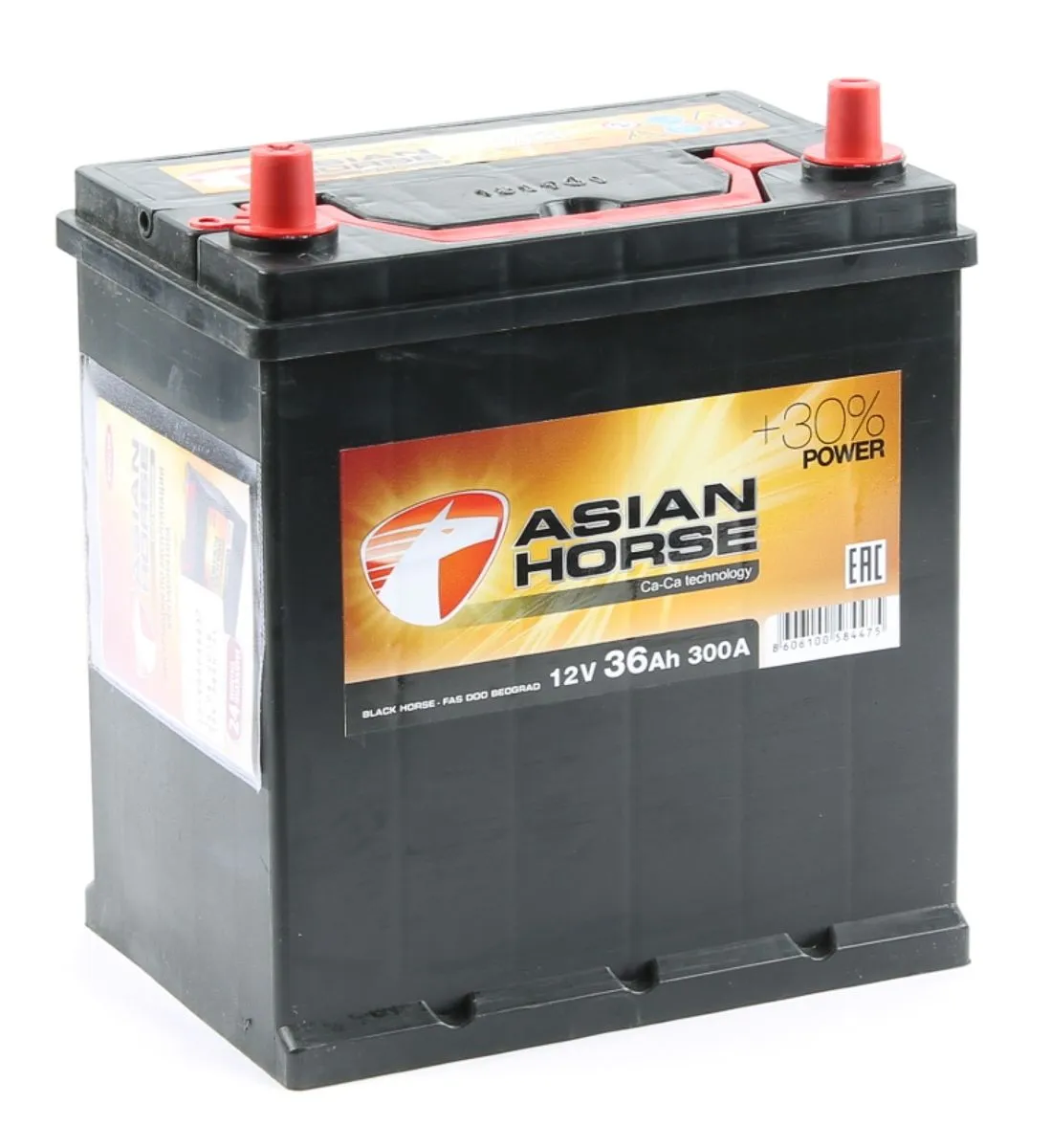 Asian Horse 6СТ-36.1 тонк.кл. 36Ач 300А, ПП, тонкие клеммы