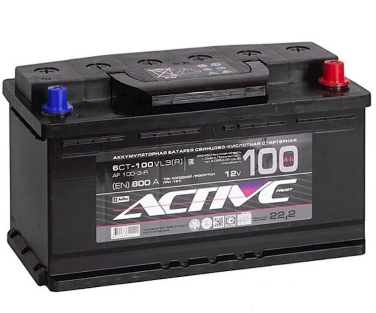 ACTIVE FROST 100 Ач 800 А, ОП, стандартные клеммы