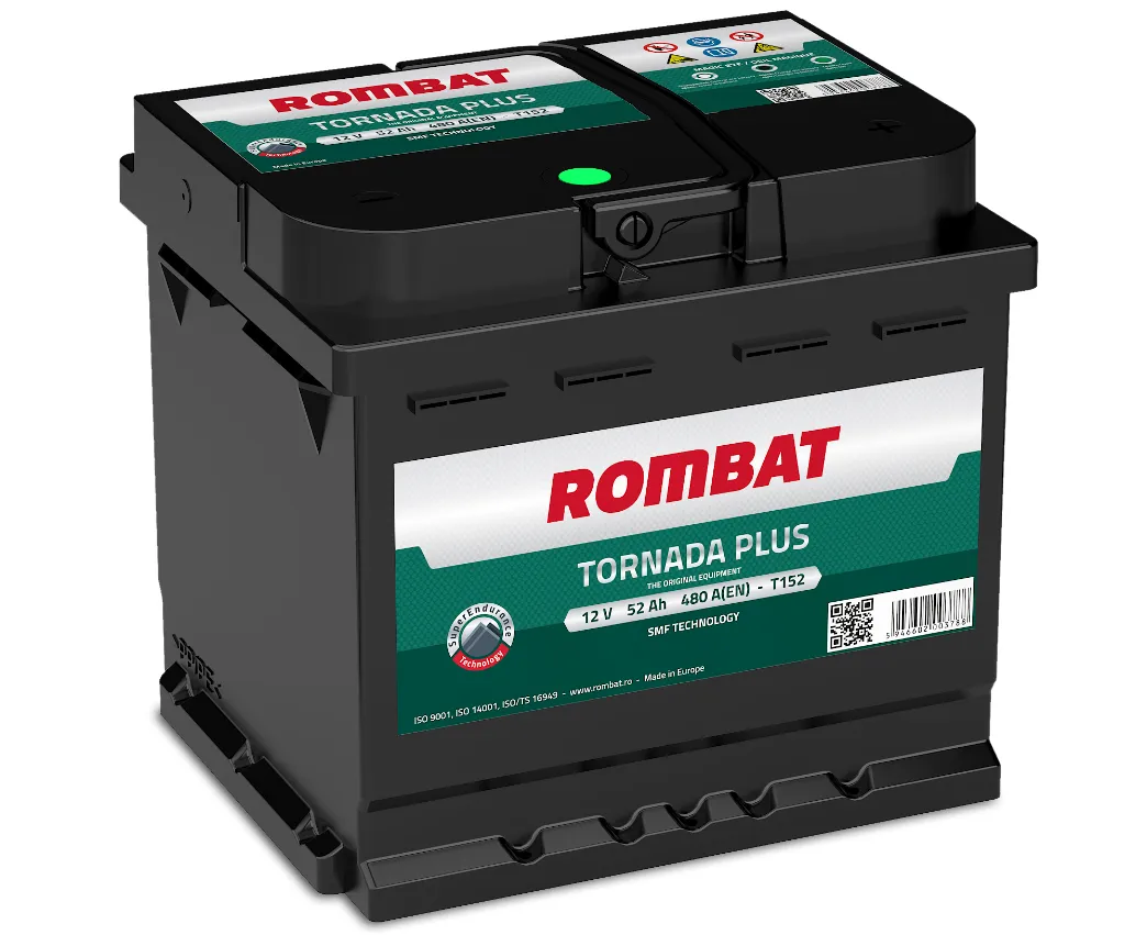 Rombat Tornada Plus T152 52Ач 480А, ОП, стандартные клеммы
