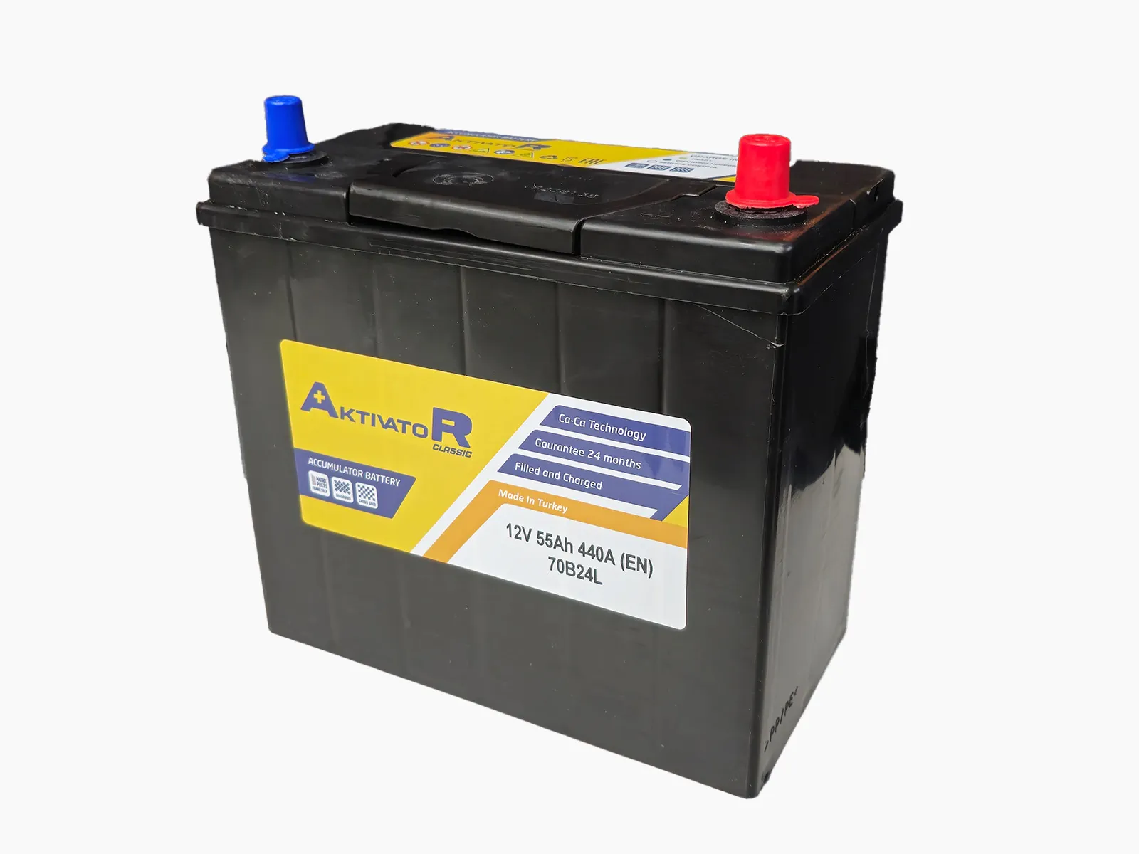 AKTIVATOR 70B24L 55 Ач 440 А, ОП, тонкие клеммы