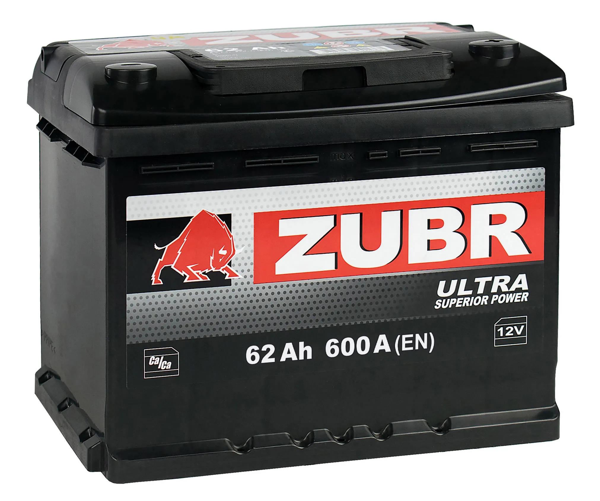 ZUBR Ultra NPR 62Ач 600А, ОП, стандартные клеммы