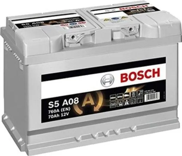 Bosch AGM S5 A08 70Ач 760А 0 092 S5A 080, ОП, стандартные клеммы