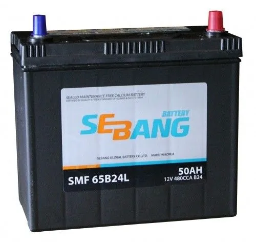 Sebang SMF 65B24L 50Ач 480А, ОП, тонкие клеммы