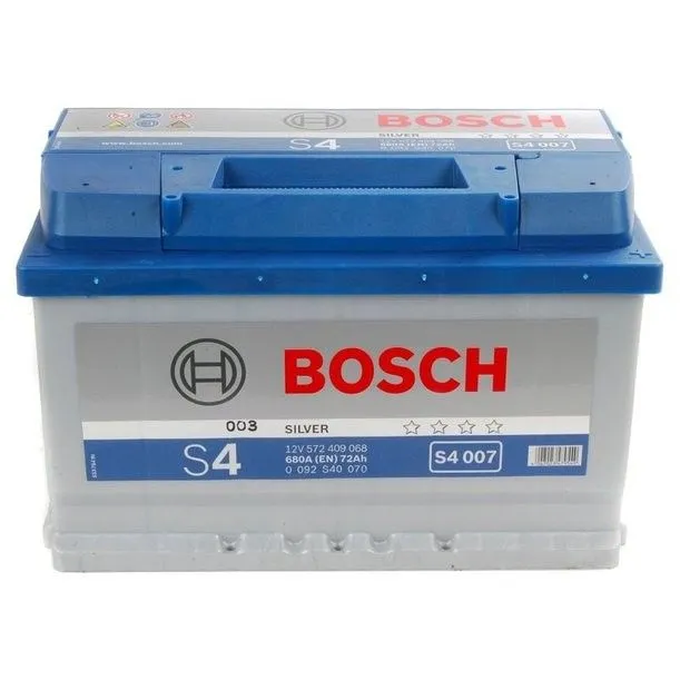 Bosch Silver S4 007 72Ач 680А 0 092 S40 070, ОП, стандартные клеммы